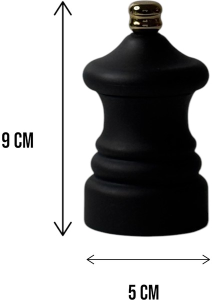 Tuz Ve Karabiber Değirmeni Baharat Öğütücü 9 CM Mat Siyah