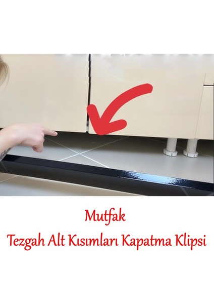 Alüminyum Baza Klipsi Mutfak Dolap Tezgah Alt Kısım Kapatma Klips Mobilya Ayak Tutucu Toka 6 Adet
