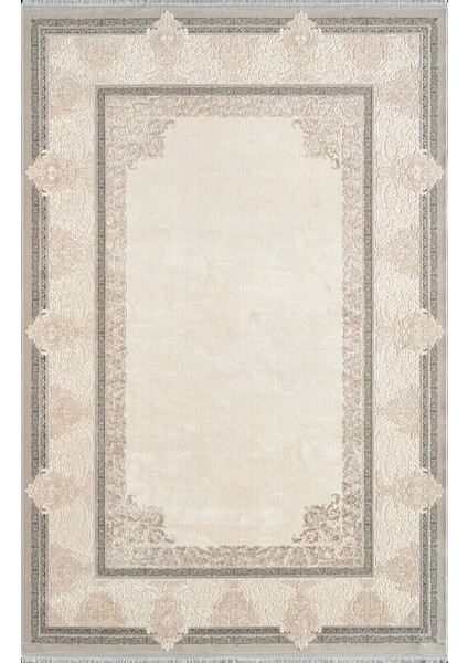 Pier Zen HG03A Krem Gri Viskon Akrilik Yumuşak Dokulu Modern Halı Karademir Home