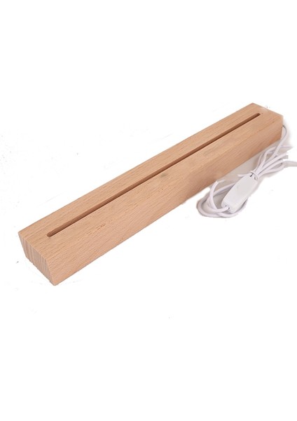 Yuekeda-Led Işık Ahşap Taban Dikdörtgen 30CM, Sıcak Işık (Yurt Dışından)