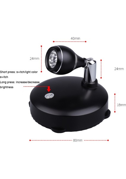 Yuekeda-Uzaktan Kumandalı Duvara Monte LED Spot (Yurt Dışından)