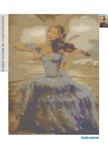 5d Elmas Taş Işleme Kiti 40X50 cm Kemancı Kız Desen modelleri