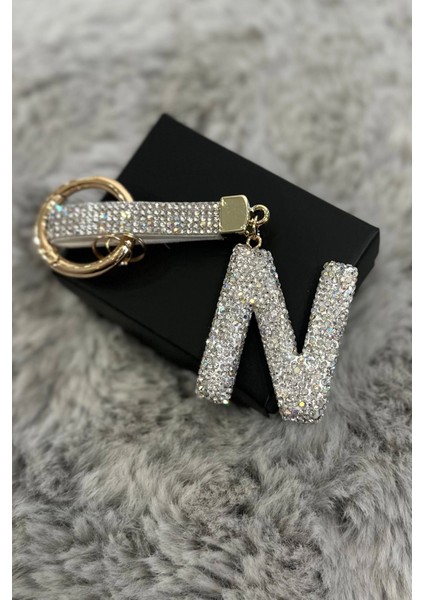 ANH013 Zirkon Taşlı N Harf Anahtarlık