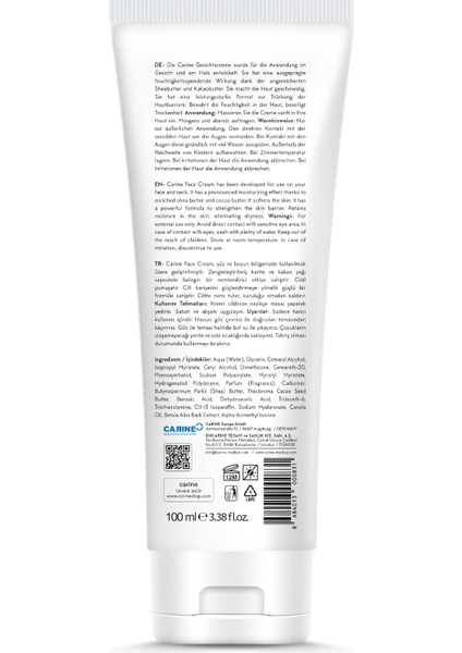 Carıne Yüz & Boyun Bakım Kremi 100 ml fiyatları