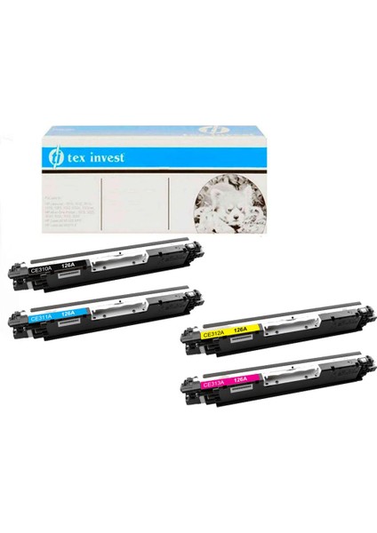 Hp 126A- Ce310a-311a-312a-313a Uyumlu Muadil Toner Seti 4 Renk