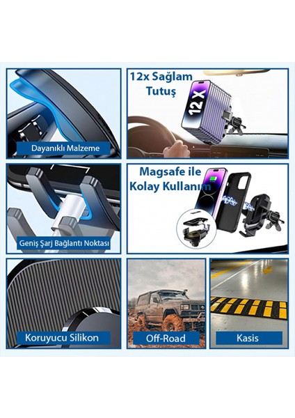 B086 360° Dönebilen Araç Içi Havalandirma Telefon Tutucu
