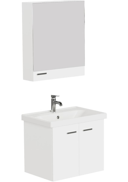 Basic Alt Dolap + Üst Dolap -Lavabo 65 Cm.- Beyaz