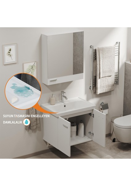 Basic Alt Dolap + Üst Dolap -Lavabo 65 Cm.- Beyaz fiyatları