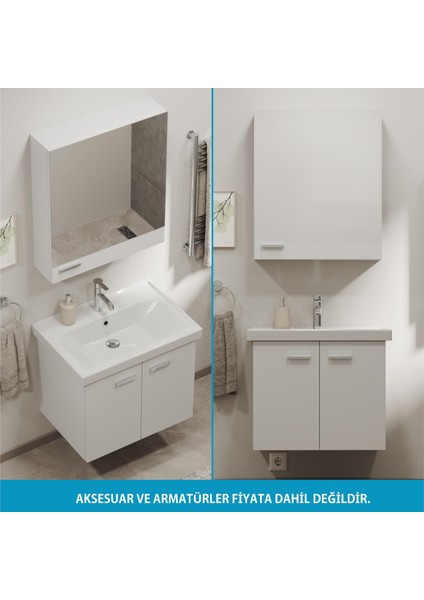 Basic Alt Dolap + Üst Dolap -Lavabo 65 Cm.- Beyaz modelleri