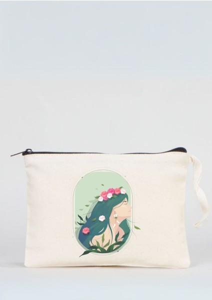 Kadınlar Günü Temalı Ham Bez Clutch Çanta