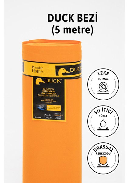 Premier Metrelik Duck Keten Kumaş Su Itici Bez 5 Metre DRK5541 -