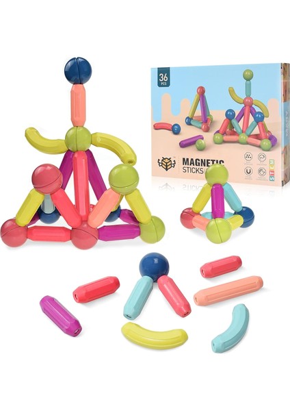 4-8 Yaş Arası Çocuklar Için Manyetik Yapı Blokları, Erkek ve Kız Çocukları Için Inşaat Oyuncakları, Büyük Boy Manyetik (Yurt Dışından)