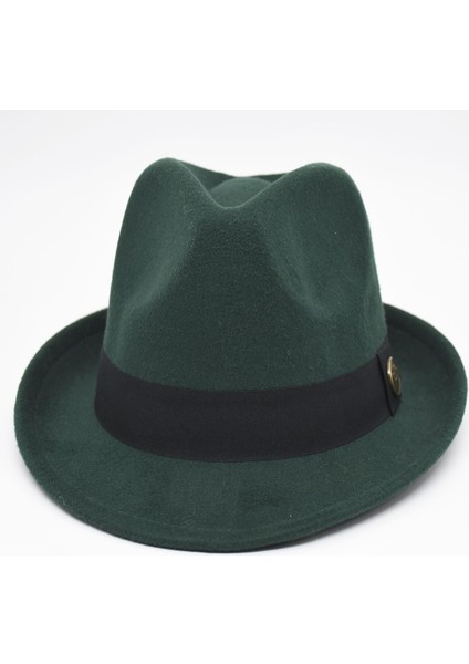 Kadın Zümrüt Yeşili Kısa Fötr Şapka fiyatları