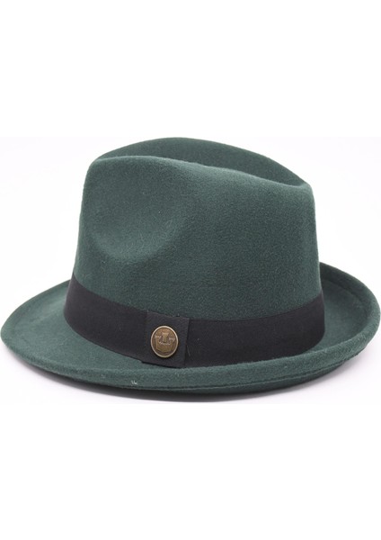 Kadın Zümrüt Yeşili Kısa Fötr Şapka fırsatları