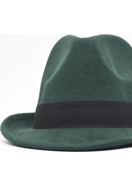 Kadın Zümrüt Yeşili Kısa Fötr Şapka indirimleri