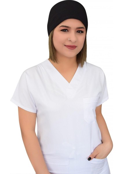 Unisex Düz Siyah Renk Ameliyat Bonesi Hemşire Doktor Saç Bonesi modelleri