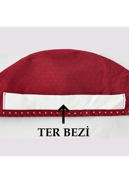 Nur Unisex Kedi Gözü Desenli Cerrahi Bone Doktor Hemşire Saç Bonesi