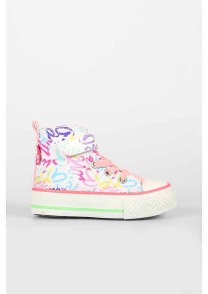 Ada Desenli Kız Okul Öncesi Beyaz/pembe Sneaker
