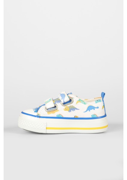 Done Desenli Erkek Okul Öncesi Beyaz/saks Mavi Sneaker