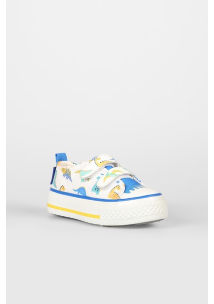 Done Desenli Erkek Okul Öncesi Beyaz/saks Mavi Sneaker
