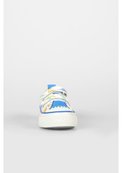 Done Desenli Erkek Okul Öncesi Beyaz/saks Mavi Sneaker