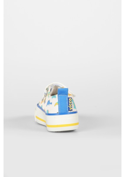 Done Desenli Erkek Okul Öncesi Beyaz/saks Mavi Sneaker