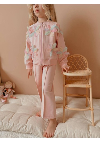 Çiçekli Fermuarlı Kız Çocuk Takım fiyatları