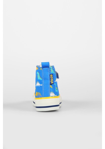 Ada Desenli Erkek Okul Öncesi Saks Mavi Sneaker