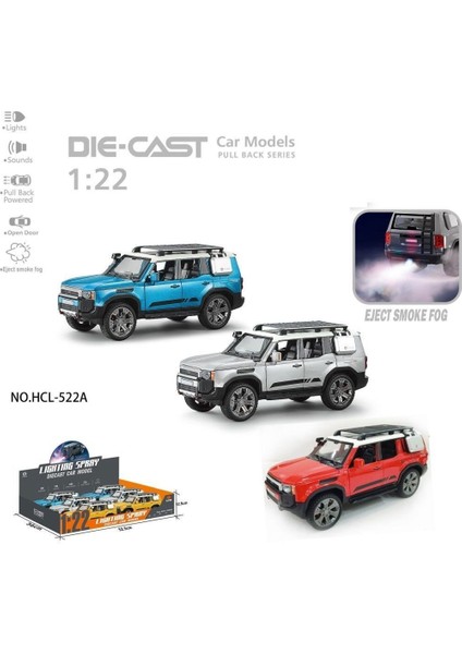 HCL-902 Çek Bırak 1:22 Sesli ve Işıklı Metal Jeep