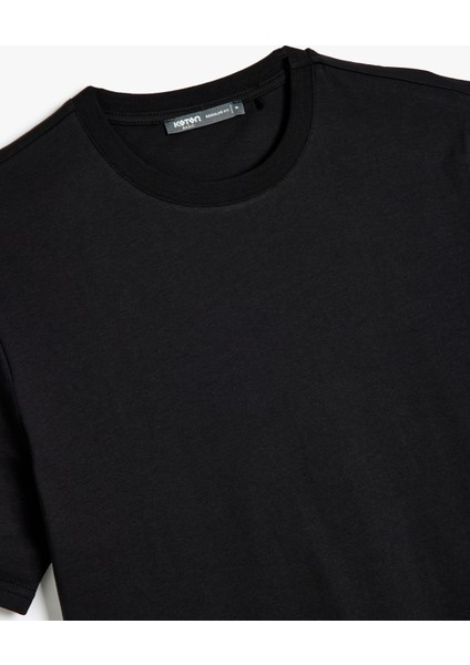 Bisiklet Yaka Pamuklu Regular Fit Kısa Kollu Basic Tişört