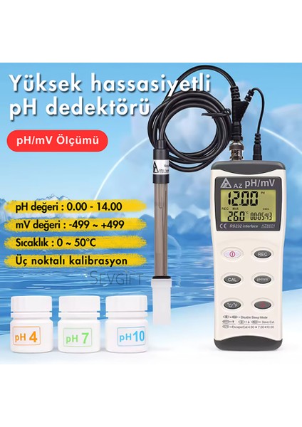 Az 8601 Tek Prob İle Ph ve Orp Ölçer | Bnc Bağlantılı modelleri