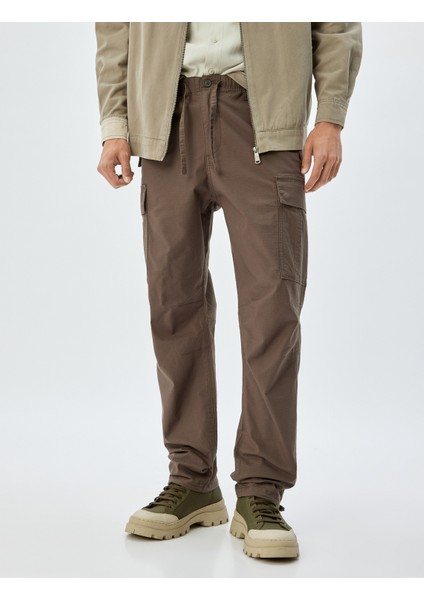 Paraşüt Pantolon Oversize Beli Bağcıklı Kargo Cep Detaylı Pamuklu modelleri