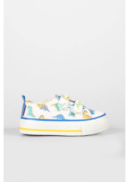 Done Desenli Erkek Okul Öncesi Beyaz/saks Mavi Sneaker