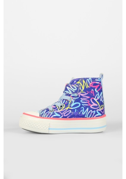 Ada Desenli Unisex Okul Öncesi Lacivert Sneaker
