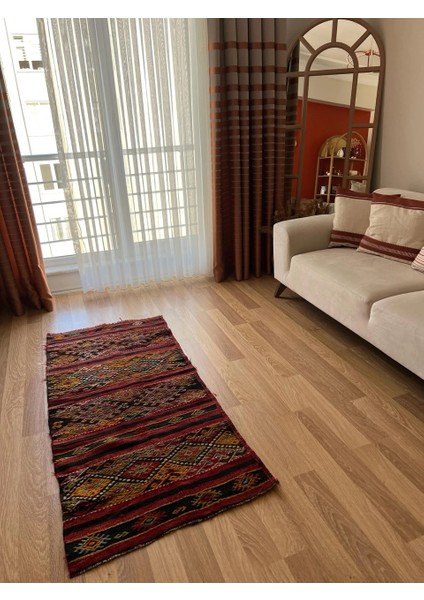 74 x 163 cm Pıtrak Desenli Renkli Türk Kilimi, Küçük Boy El Dokuma Yün Kilim, Harika Motifli Bohem Tarzı Kilim fiyatları