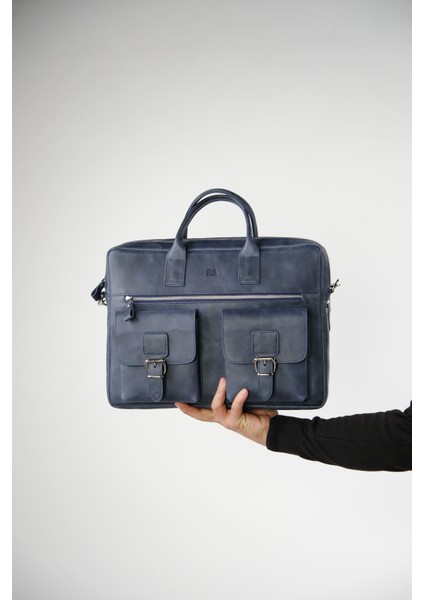 Hakiki Deri Laptop El Çantası | Loreen 2230 - Tiguan Lacivert