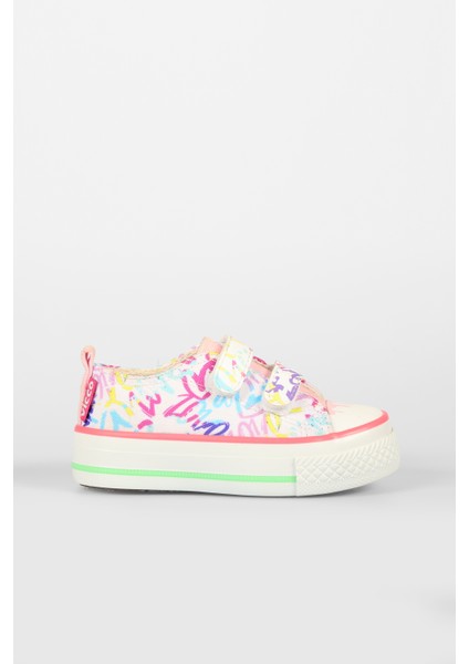 Done Desenli Kız Okul Öncesi Beyaz/pembe Sneaker