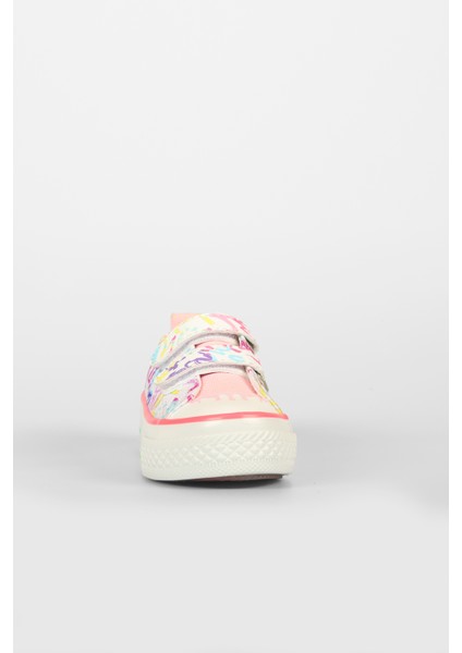 Done Desenli Kız Okul Öncesi Beyaz/pembe Sneaker