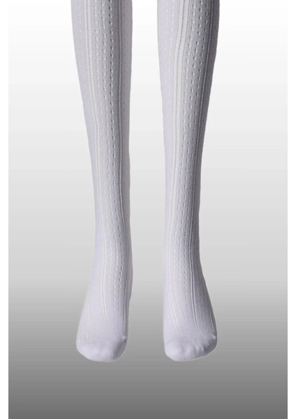 Kız Çocuk Karina Örgü Pamuklu Mevsimlik Beyaz Renkli Külotlu Çorap modelleri