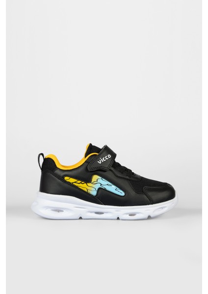 Fash Işıklı Erkek Çocuk Siyah Spor Ayakkabı