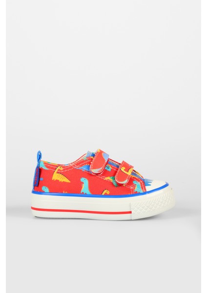 Done Desenli Okul Öncesi Kırmızı Sneaker