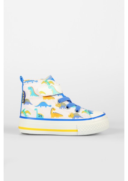 Ada Desenli Erkek Okul Öncesi Beyaz/saks Mavi Sneaker