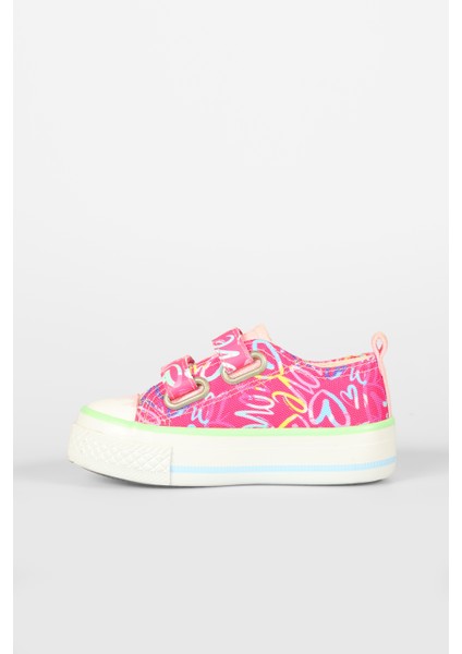 Done Desenli Kız Okul Öncesi Fuşya Sneaker