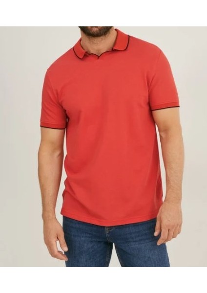 Erkek Polo Yaka Kırmızı T-Shirt