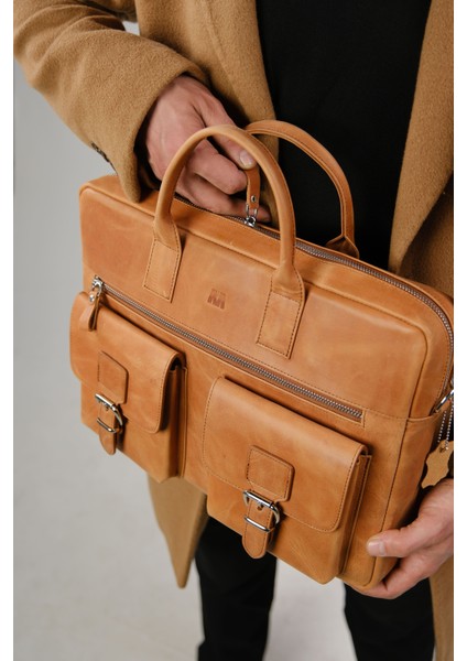 Hakiki Deri Laptop El Çantası | Loreen 2230 - Tiguan Camel modelleri