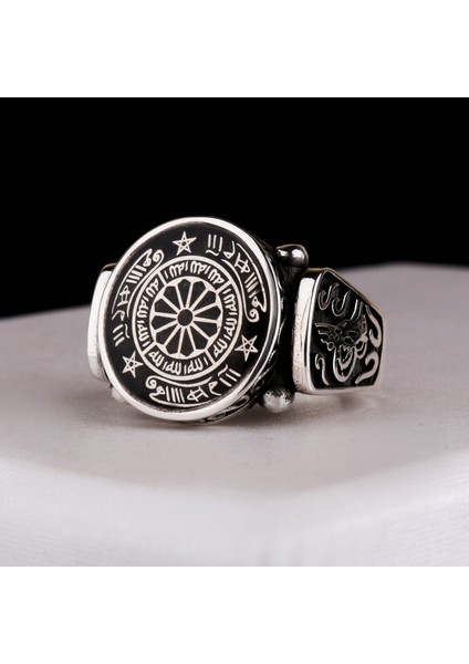 925 Ayar Gümüş Osmanlı Tuğralı Rufai Gülü Erkek Yüzük modelleri