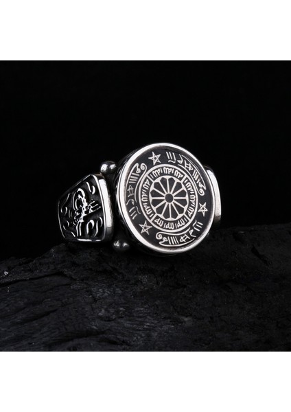 925 Ayar Gümüş Osmanlı Tuğralı Rufai Gülü Erkek Yüzük indirimleri