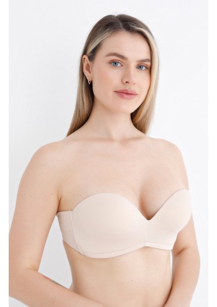 30025 Straplez Balensiz Destekli Sutyen Vizon