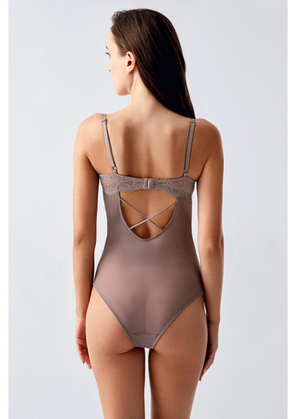 Kadın Dantelli Special Destekli Vizon Body C9T9N0O533 fırsatları