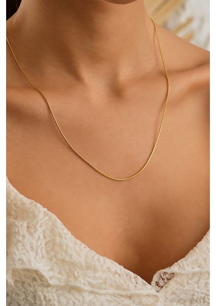 14 Ayar Altın İtalyan Silindir Balık Sırtı Zincir Kolye